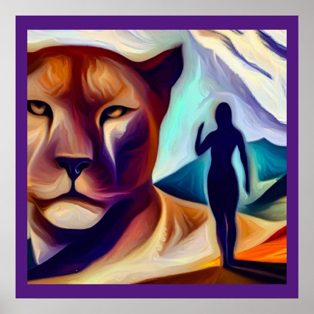 Poster Lion de montagne animal Spirit (1) (Devant)