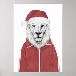 Poster Lion de père Noël
