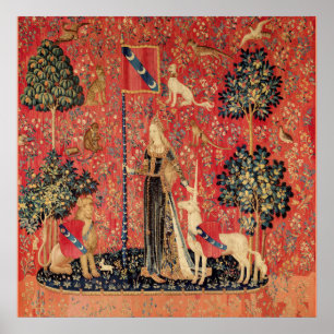 Poster Lion D'ENFANCE ET D'UNICORN, Fleurs D'Imaginaires,