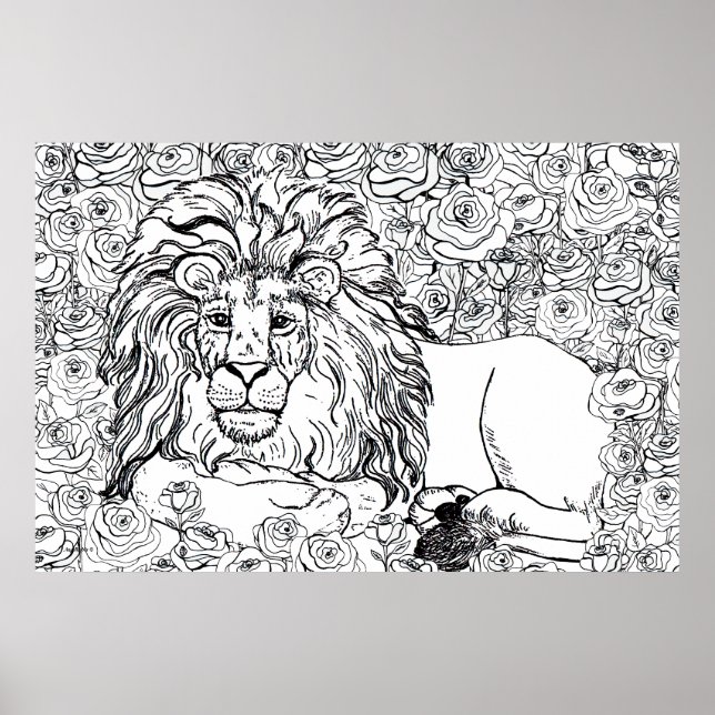 Poster Lion dominant (Devant)
