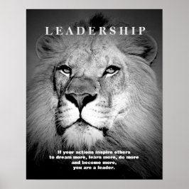 Poster Lion du leadership motivationnel