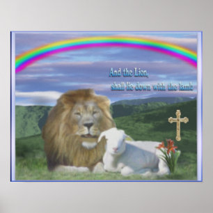 Poster Lion et agneau