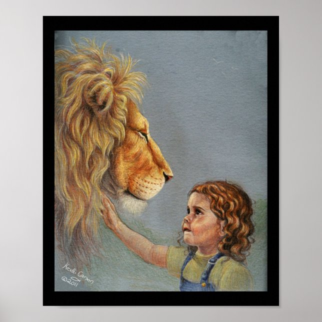 Poster Lion et fille (Devant)