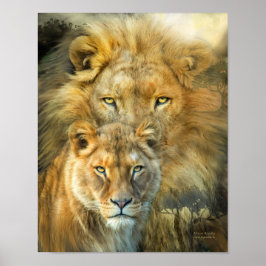 Poster Lion Et Lionesse Pourcentage Africaine Poster/Impr
