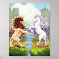Poster Lion et Unicorne
