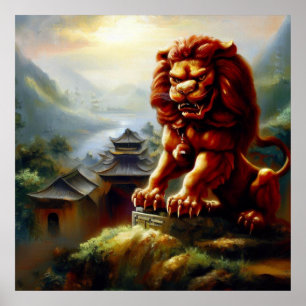 Poster Lion Foo Chinois (18)