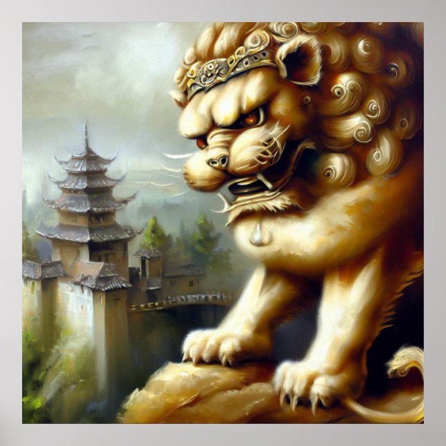 Poster Lion Foo Chinois (19) (Devant)
