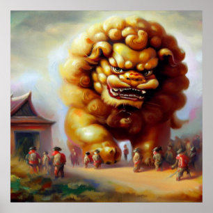 Poster Lion Foo Chinois (33)