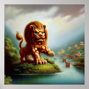 Poster Lion Foo Chinois (35)