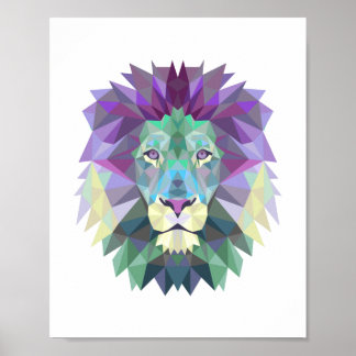 Poster Lion géométrique de style nordique