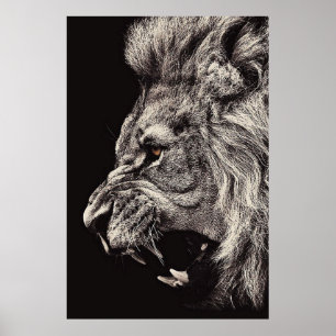 Poster Lion homme en colère