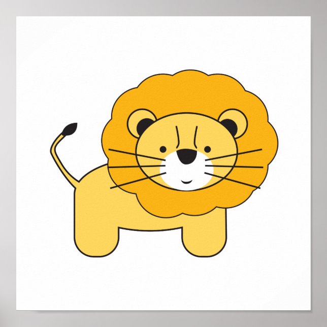 Poster Lion, illustration de Lorena Depante (Devant)