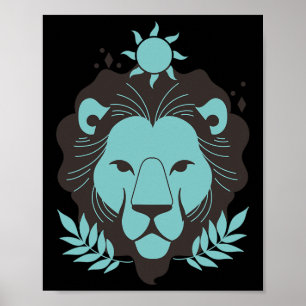 Poster Lion Leo Halloween Zodiaque Horoscope Astrologie