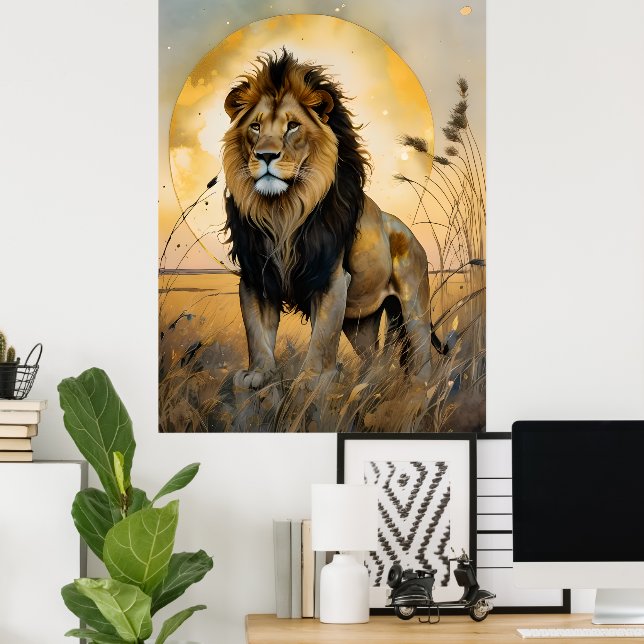 Poster Lion Majestic (Bureau à domicile)