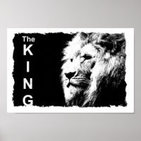 Lion noir et blanc Modèle Nature Animal King