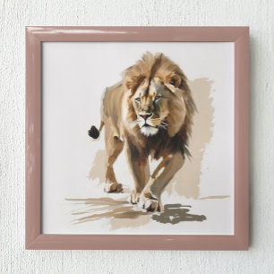 Poster Lion peinture Abstraite moderne