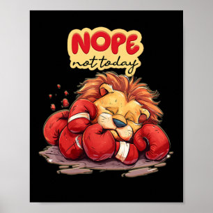 Poster Lion Qui Met Nul Pas Aujourd'Hui