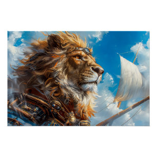 Poster Lion Steampunk