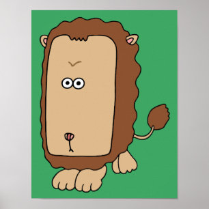 Poster Lion unique avec un grand visage.