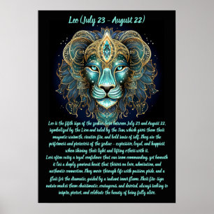 Poster Lion Zodiaque – Force Rayonnante et Majesté Solair
