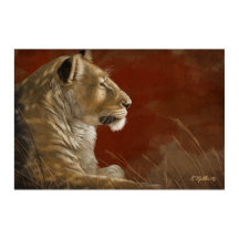 Lioness in the Shade peinture numérique