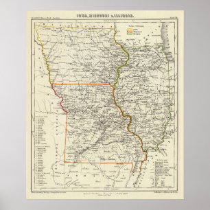 Poster L'Iowa, le Missouri, et l'Illinois