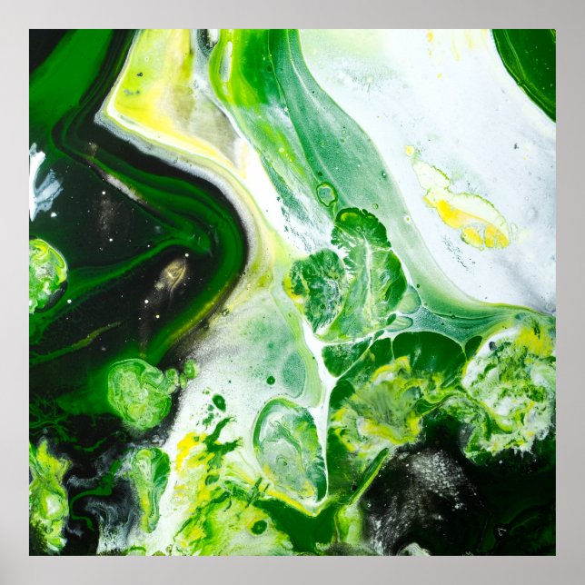 Poster Liquide vert et blanc (Devant)
