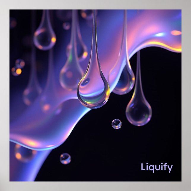 Poster Liquify - Imaginaire AI  Sci-fi Art numérique Impr (Devant)