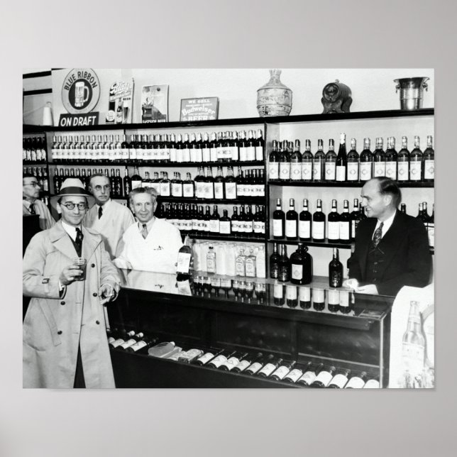 POSTER LIQUOR STORE - FIN DE L'INTERDICTION 1933 (Devant)