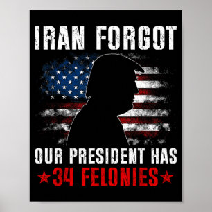 Poster L'Iran a oublié que le président a 34 crimes et dé