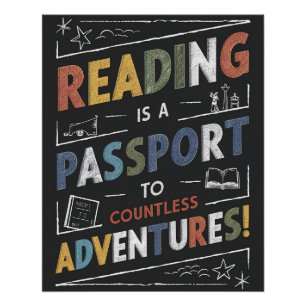 Poster Lire est un passeport pour d'innombrables aventure