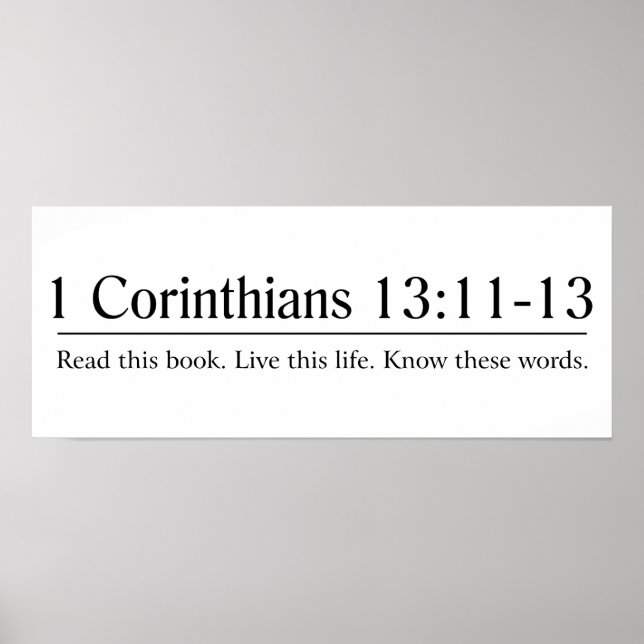 Poster Lire la Bible 1 Corinthiens 13:11-13 (Devant)