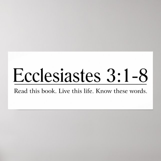 Poster Lire la Bible Ecclesiastes 3:1-8 (Devant)