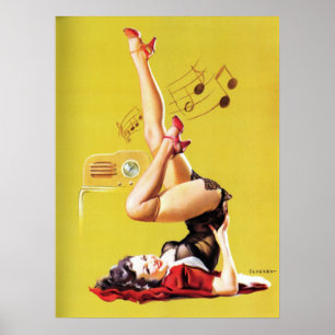 Poster Lire la carte Vintage vers le haut
