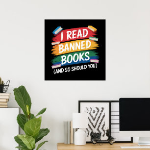 Poster lire les livres interdits semaine des bibliothécai