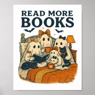 Poster Lire Plus Livres Jote Ghost Famille Halloween Homm