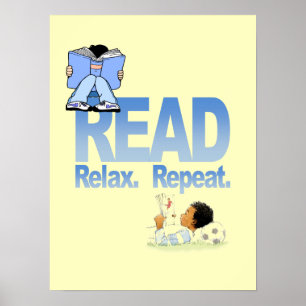 Poster Lire, Se détendre et Répéter