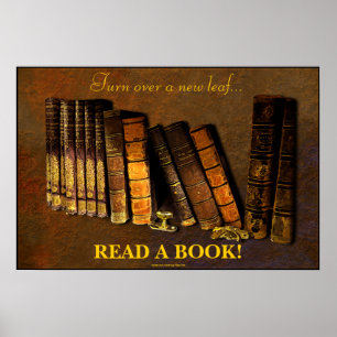 Poster LIRE UN LIVRE L'affiche d'alphabétisation éducativ
