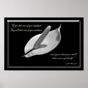Poster lis de paix noir et blanc