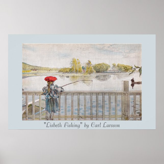 Poster Lisbeth Fishing Carl Larsson Vintage (Devant)