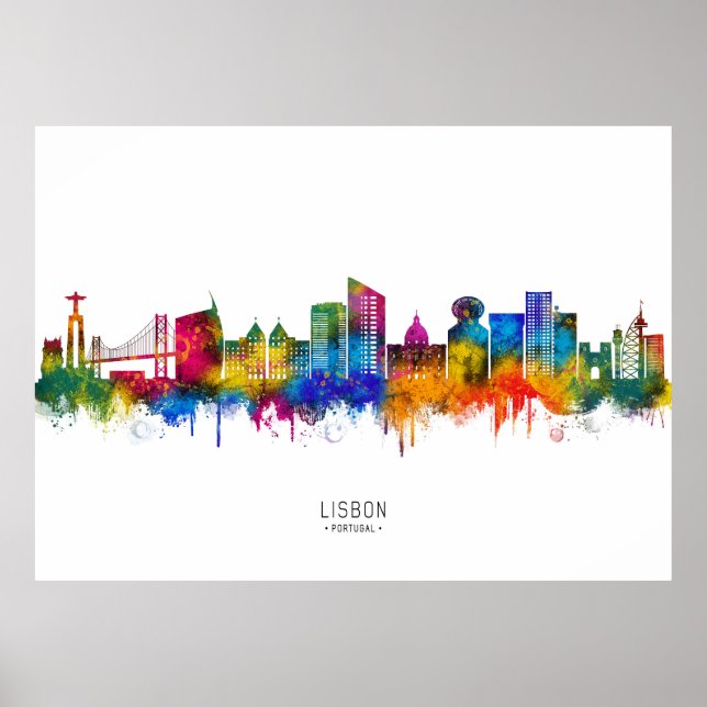 Poster Lisbon Portugal Skyline (Devant)
