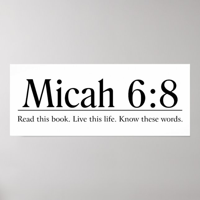 Poster Lisez la Bible Micah 6:8 (Devant)