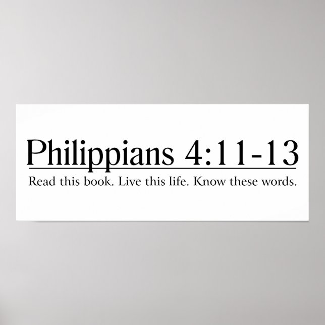 Poster Lisez la Bible Philippiens 4:11-13 (Devant)