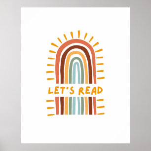 Poster Lisons Boho Arc-en-ciel Salle de classe École à la