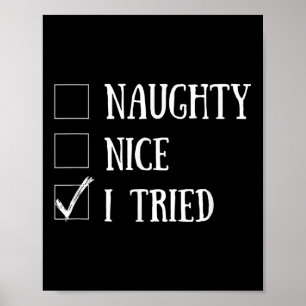 Poster Liste amusante de Noël Xmas Naughty Nice j'ai essa