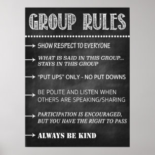 Poster Liste de confidentialité des règles du groupe de c