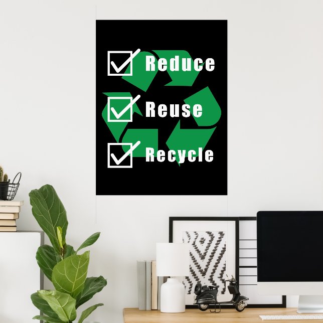 Poster Liste de contrôle de l'environnement Réduire la ré (Bureau à domicile)