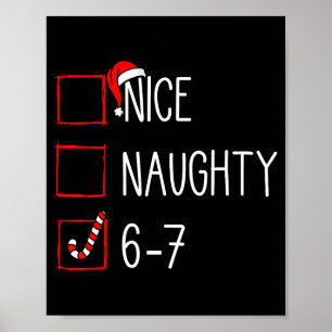 Poster Liste de Noël Gentil Méchant 6 7 Drôle Six Sept Mo