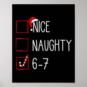 Poster Liste de Noël Sympa Méchant 6 7 Drôle Six Sept Moi
