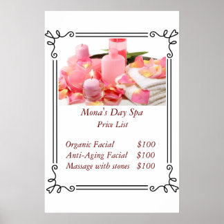 Poster Liste de prix